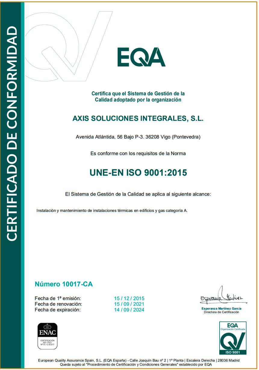 Axis Soluciones Integrales - ISO 9001